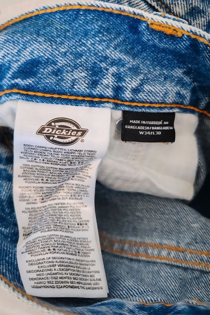 Jean Dickies neuf- loose wave ample- bleu clair délavé- T44 W34 - photo numéro 7