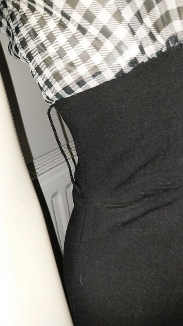 Robe rétro chic bimatiere vichy noir et blanc col jabot by Morgan état neuf taille S - photo numéro 7