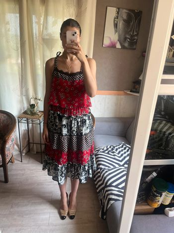 Robe à volant western 80’s y2k country bohème champêtre