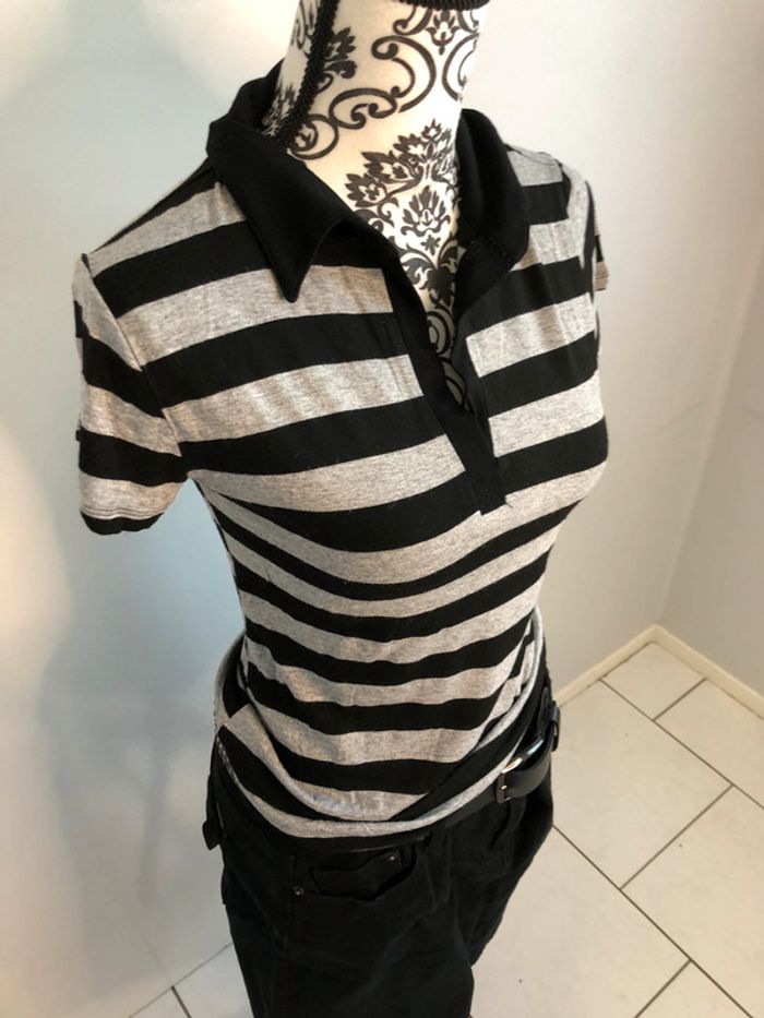 Teeshirt gris et noir rayé Etam taille 38