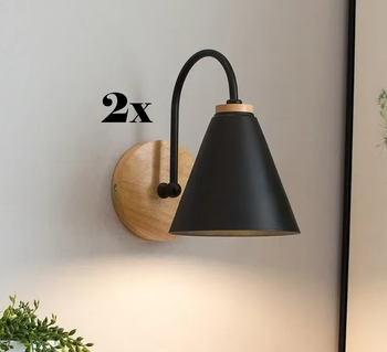 2 appliques murales conique