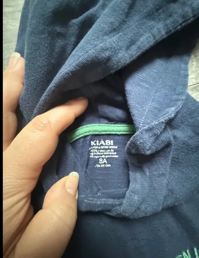 Pull à capuche fin bleu Kiabi garçon 8 ans - photo numéro 3