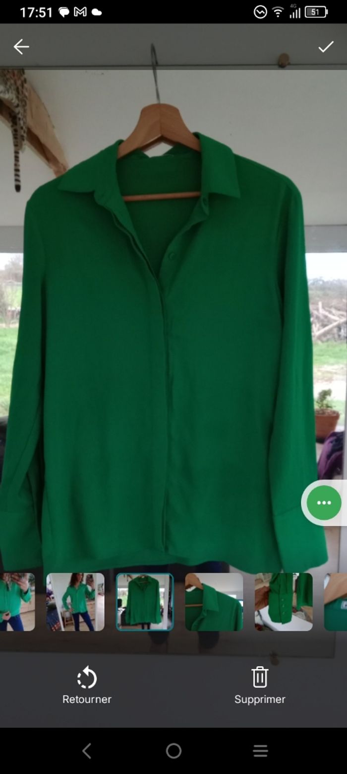 Chemise femme fluide s verte c77 - photo numéro 6