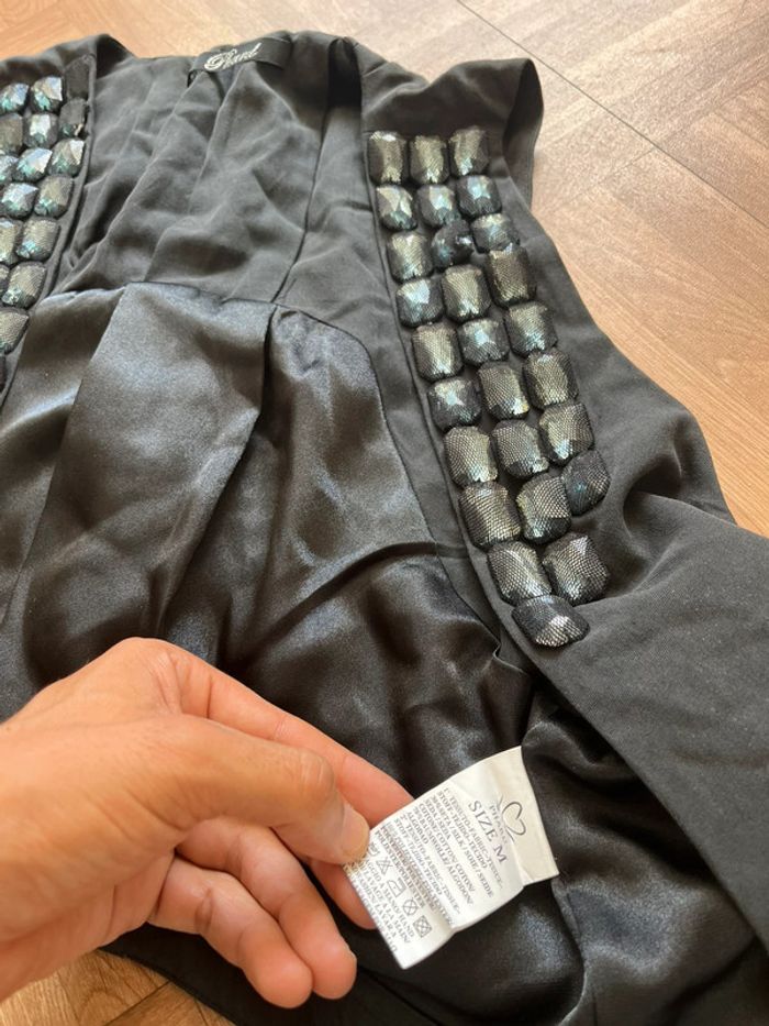 Veste sans manches noire coton & soie vintage Phard - photo numéro 2