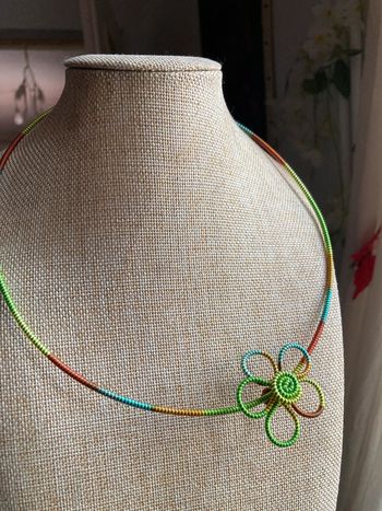 Collier femme ras de cou fleur
