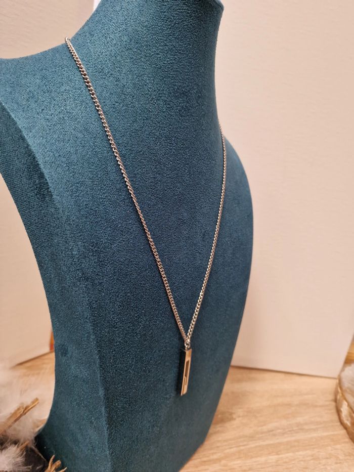 Collier Acier Argenté Grosses Mailles G - photo numéro 4