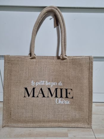 Sac toile de jute Mamie chérie 