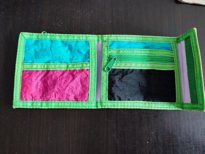 Portefeuille vintage fluo