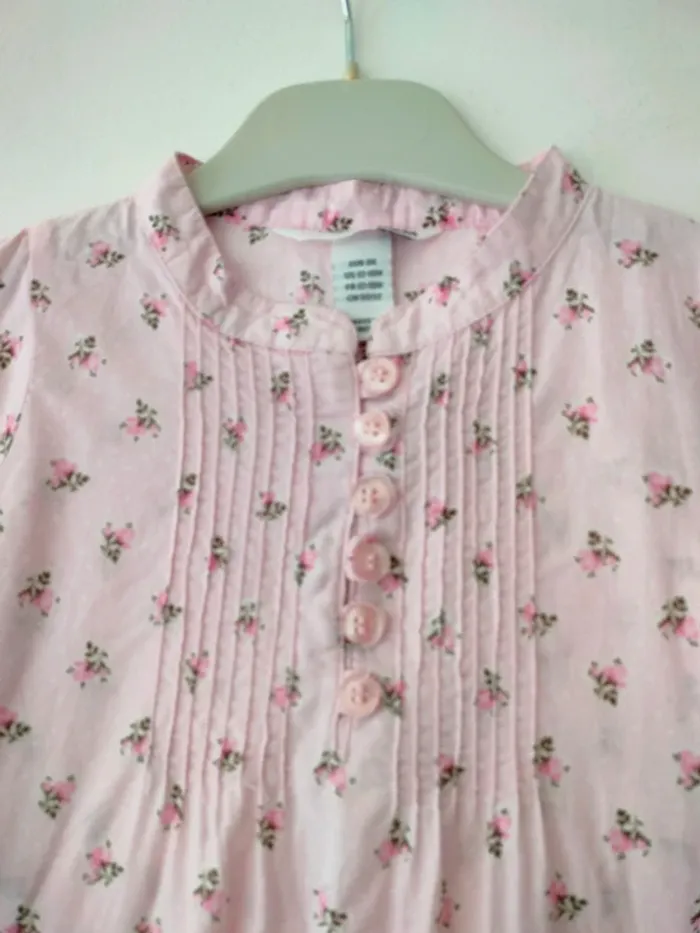 (a) chemise fleurs rose H&M 86cm - photo numéro 2