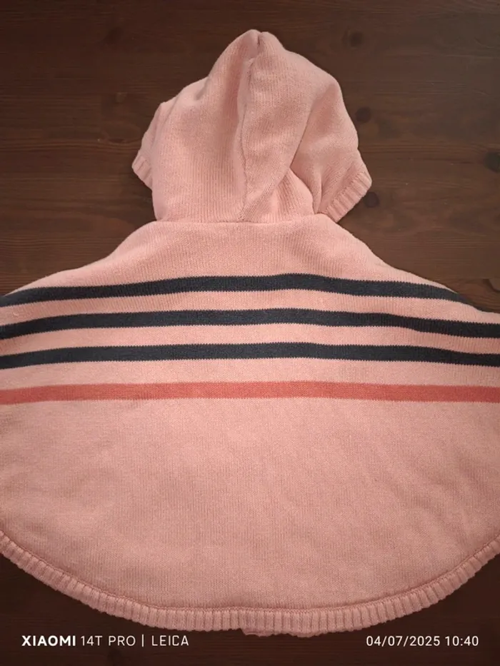 Poncho rose 12mois 74cm Orchestra - photo numéro 2