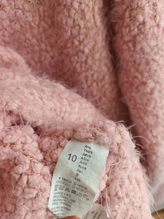 Pull rose avec broderies colorées Catimini 10 ans - photo numéro 5