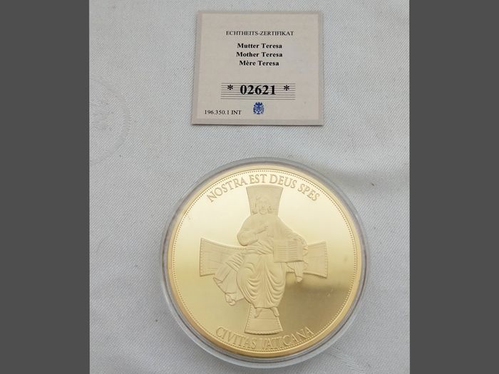 Médaille double face Mère Teresa / Dieu NEUF - photo numéro 5