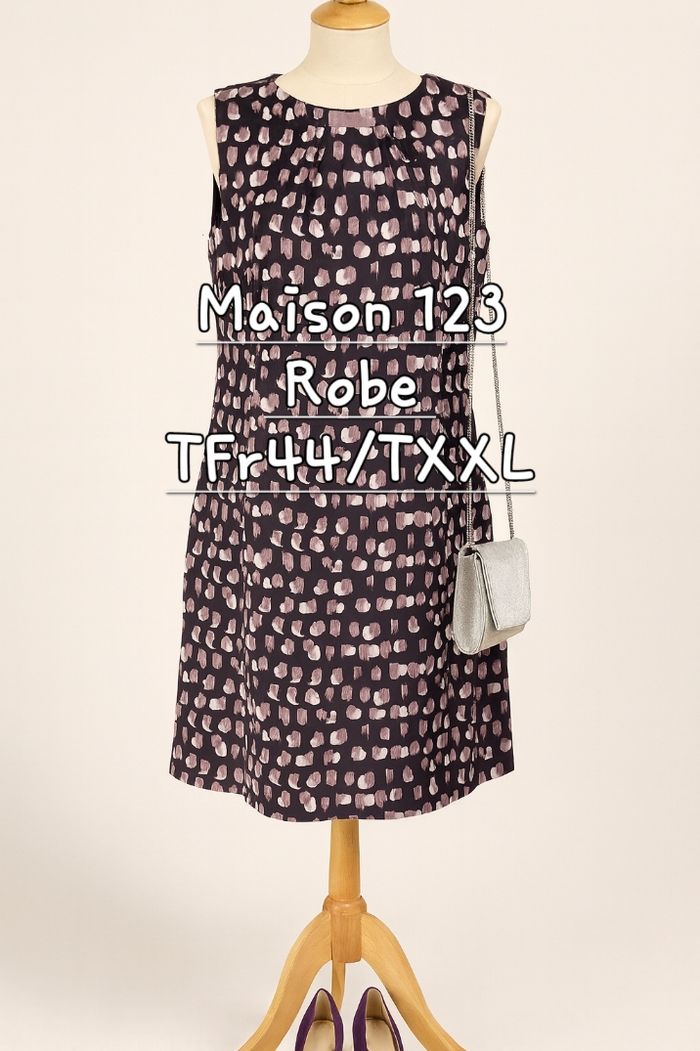 Maison 123 Robe TFr44/ TXXL-Violet-Mi-longue-Epaules Dénudées -Coupe Droite-Cocktails&Fetes-TBE