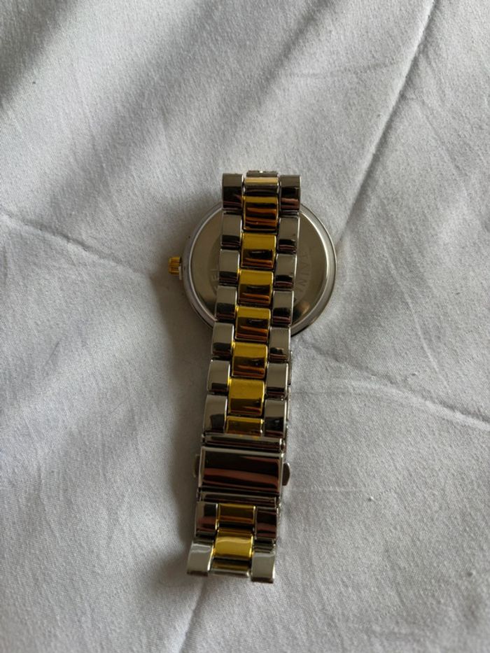 Montre Capricie unisexe – cadran blanc – bracelet or/argent rond – acier inoxydable - photo numéro 6