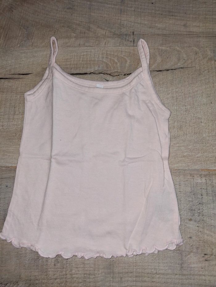 Débardeur tee shirt rose fille 18 mois