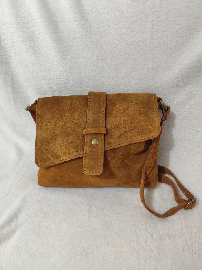 Sac à main bandoulière en croûte de cuir véritable - photo numéro 2