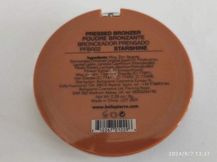 Poudre bronzante compacte – Starshine - Pressed bronzer - Bellapierre cosmetics - photo numéro 2