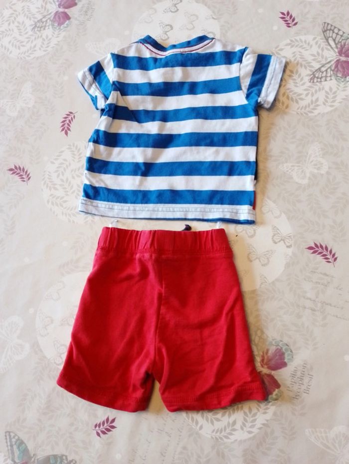 Ensemble short + tee shirt 6/9 mois - photo numéro 4
