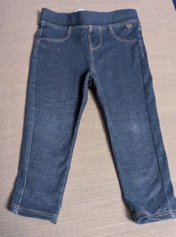 Jegging souple bleu de la marque Obaibi taille 18 mois 