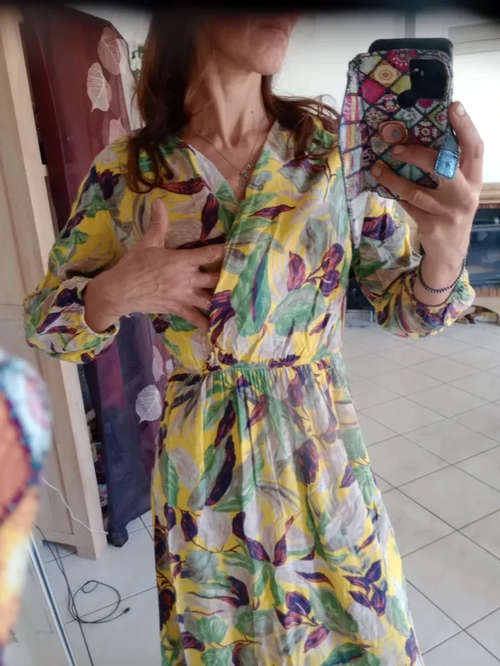 Robe longue L imprimé floral c83 - photo numéro 3