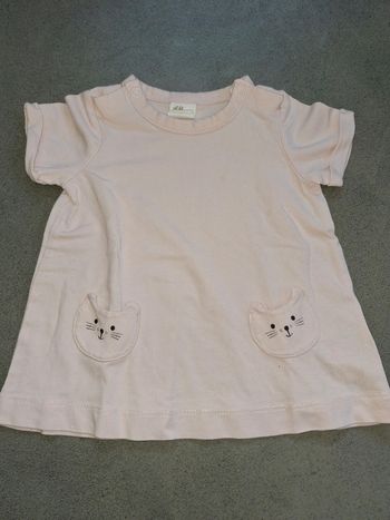 Tee shirt manche courte fille 2-4 mois