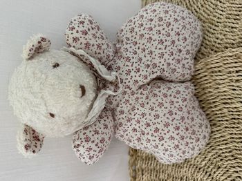 doudou vintage ours grelot motif floral  moulin roty