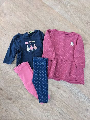 Lot 16 articles : robes, leggings, t shirt, bodies sergent major Petit Bateau TAO..