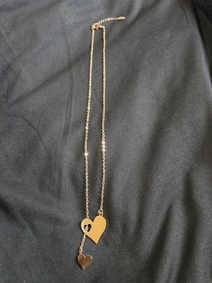 Collier deux cœurs histoire d'or - photo numéro 2