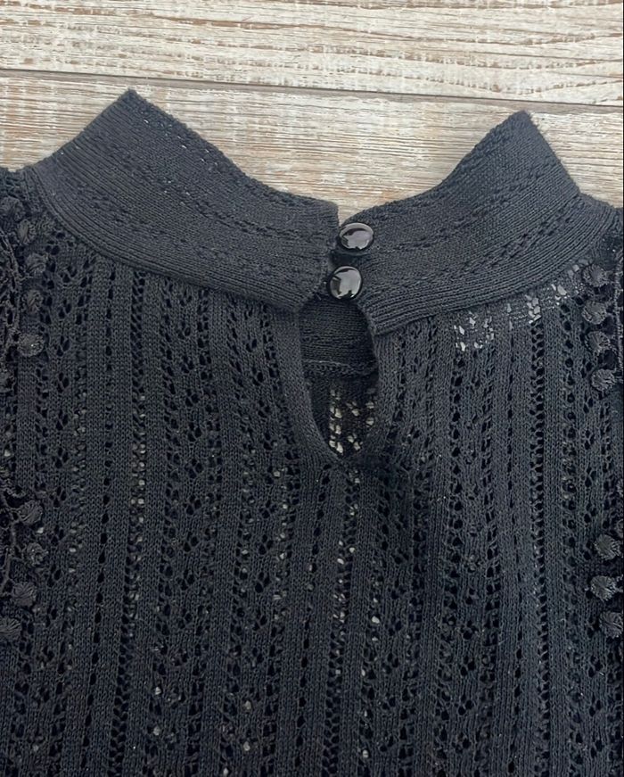 Magnifique Top Noir Promod - Dentelle & Volants - Taille S - photo numéro 3