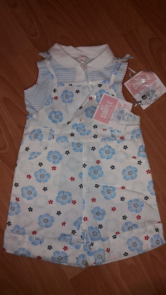 Ensemble d'été blanc et bleu marque Prénatal T 12-18 mois NEUF