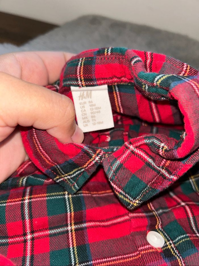 Chemise à carreaux rouge et verte - photo numéro 3