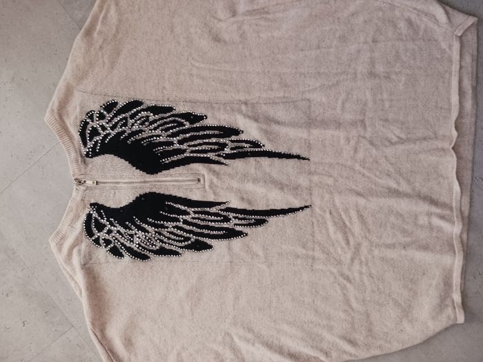 pull écru taille unique Enzoria avec strass - photo numéro 2