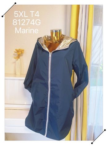 Veste long imperméable réversible marine taille 5XL 🌸