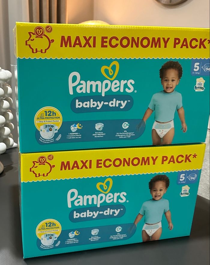 Lot de 2 Paquets de couches Pampers baby Dry taille 5 - photo numéro 3