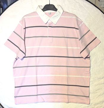 Polo Rose Rayures Horizontales Blanches Noires Grises Vêtement Tendance Mode Hommes