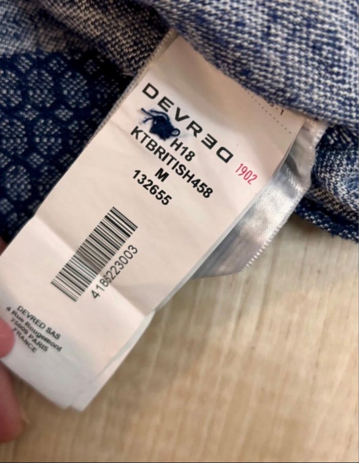 💼 Polo Devred 1902 – Taille M – Motif géométrique bleu marine - photo numéro 4