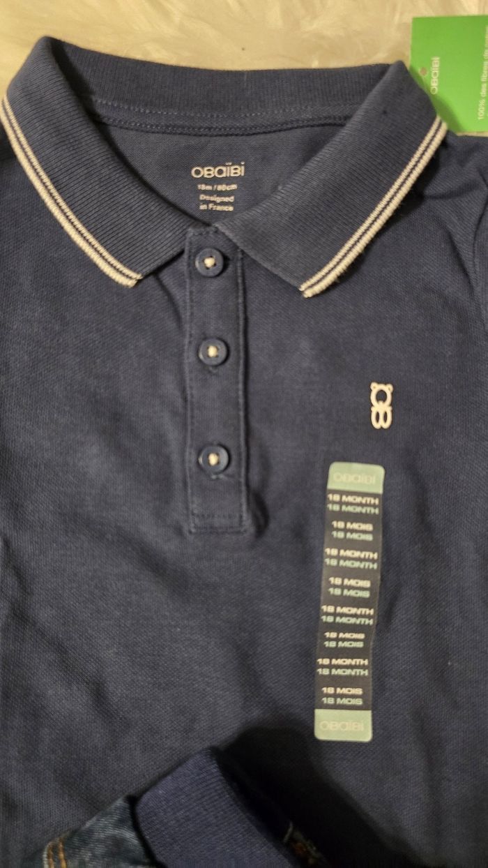 Neufs (non portés) 🏷💙😍 ensemble polo mc et short en jeans 18mois garçon 😍💙🏷 - photo numéro 3