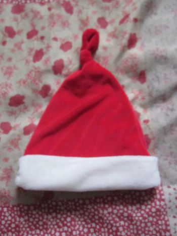 Bonnet de Noel velours rouge 6 mois