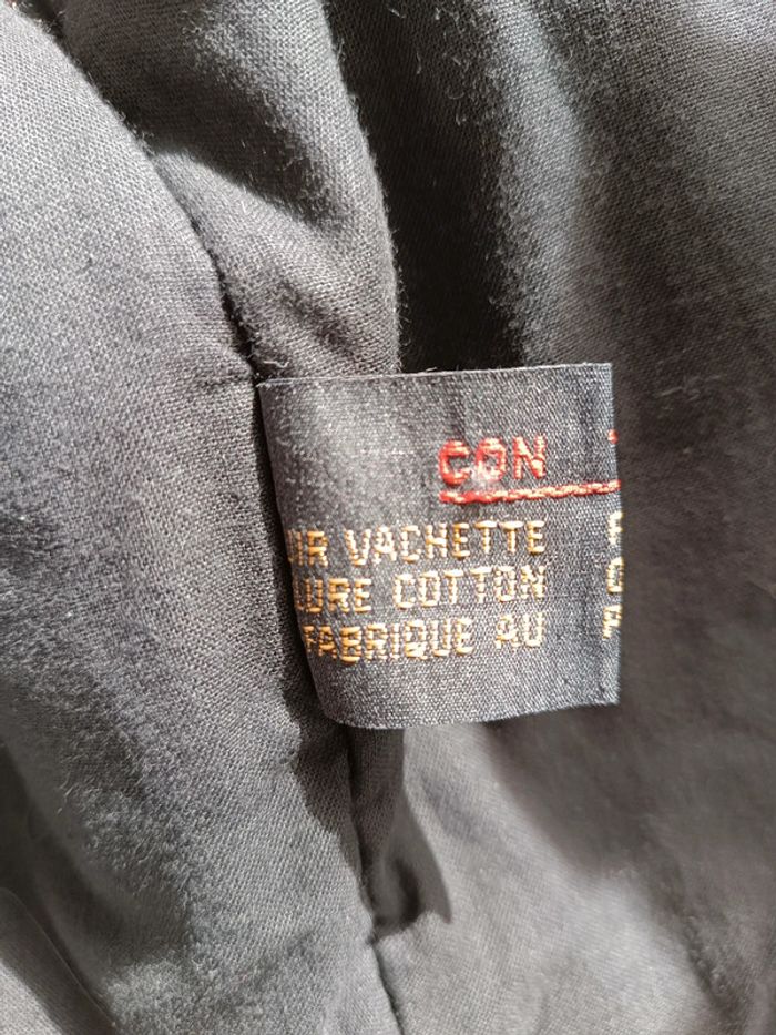 Blouson moto noir en cuir - photo numéro 12