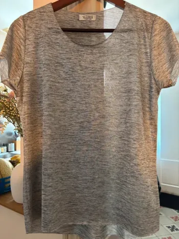 T-shirt gris chiné brillant - Mqoili Street Wear