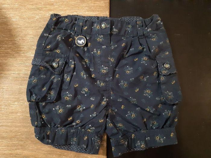 Short liberty sergent major licorne 24 mois bébé fille neuf bleu jaune moutarde