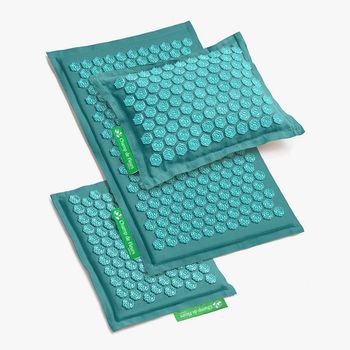 Bioloka Set Confort Tapis + Coussin + Mini-Tapis Turquoise / Turquoise NEUF