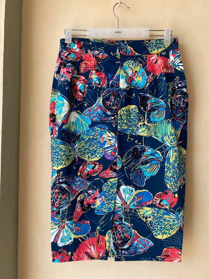 Jupe crayon à motifs papillon multicolore Karen M - photo numéro 3