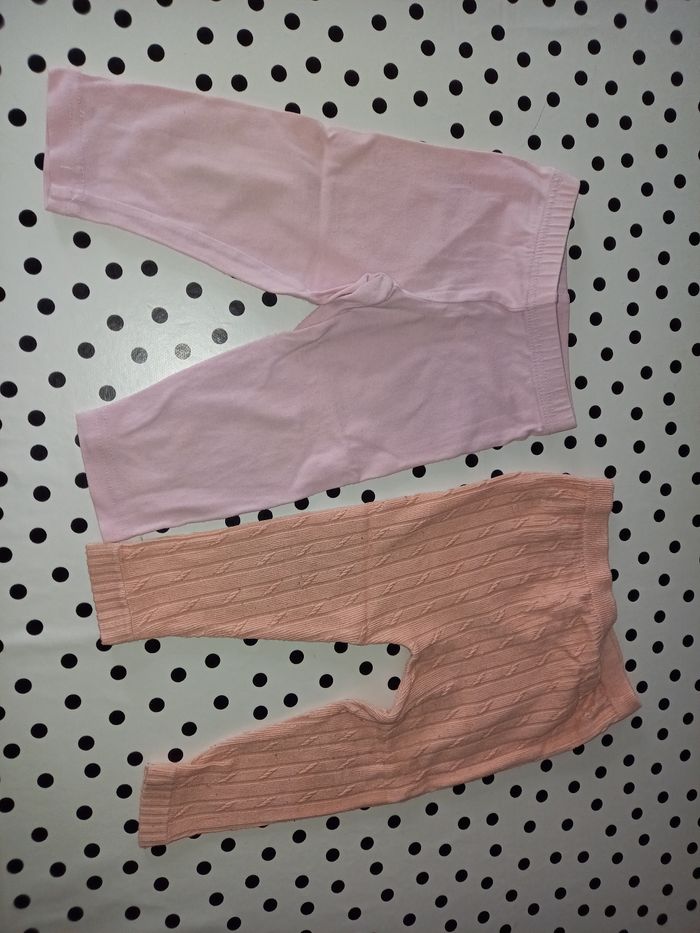 2 leggings fille 12 mois