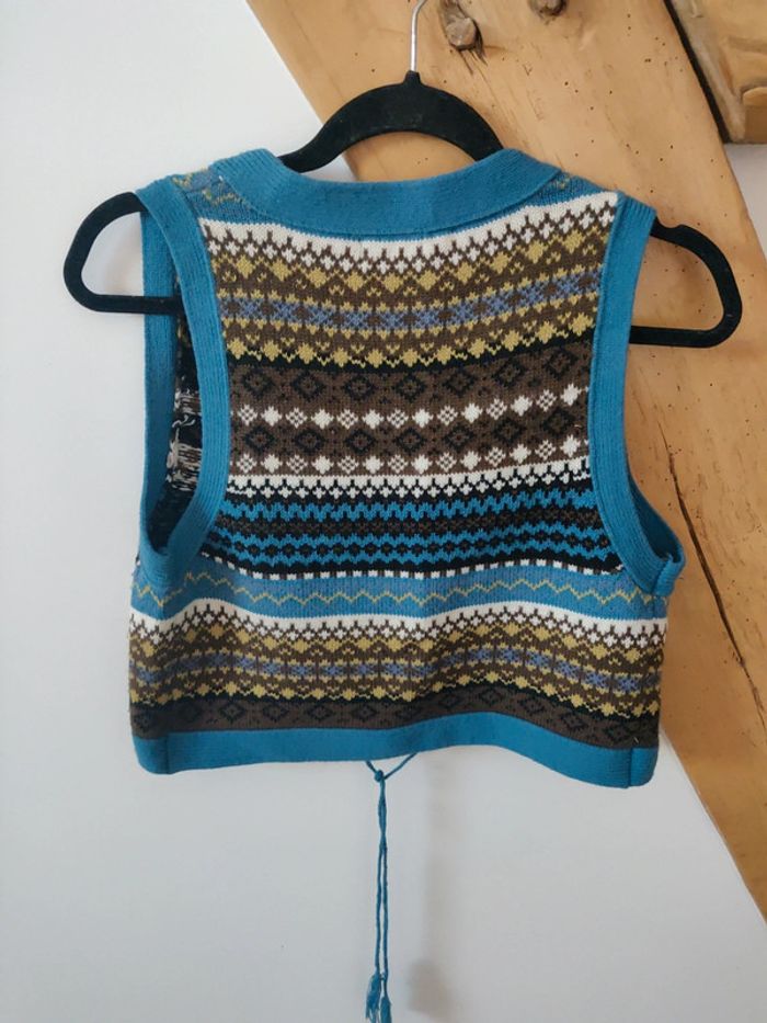 Gilet sans manches vintage acrylique - photo numéro 5