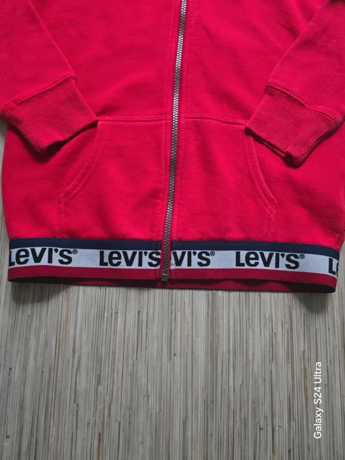 Gilet à capuche rouge - Levi's - Taille 10 ans - photo numéro 3