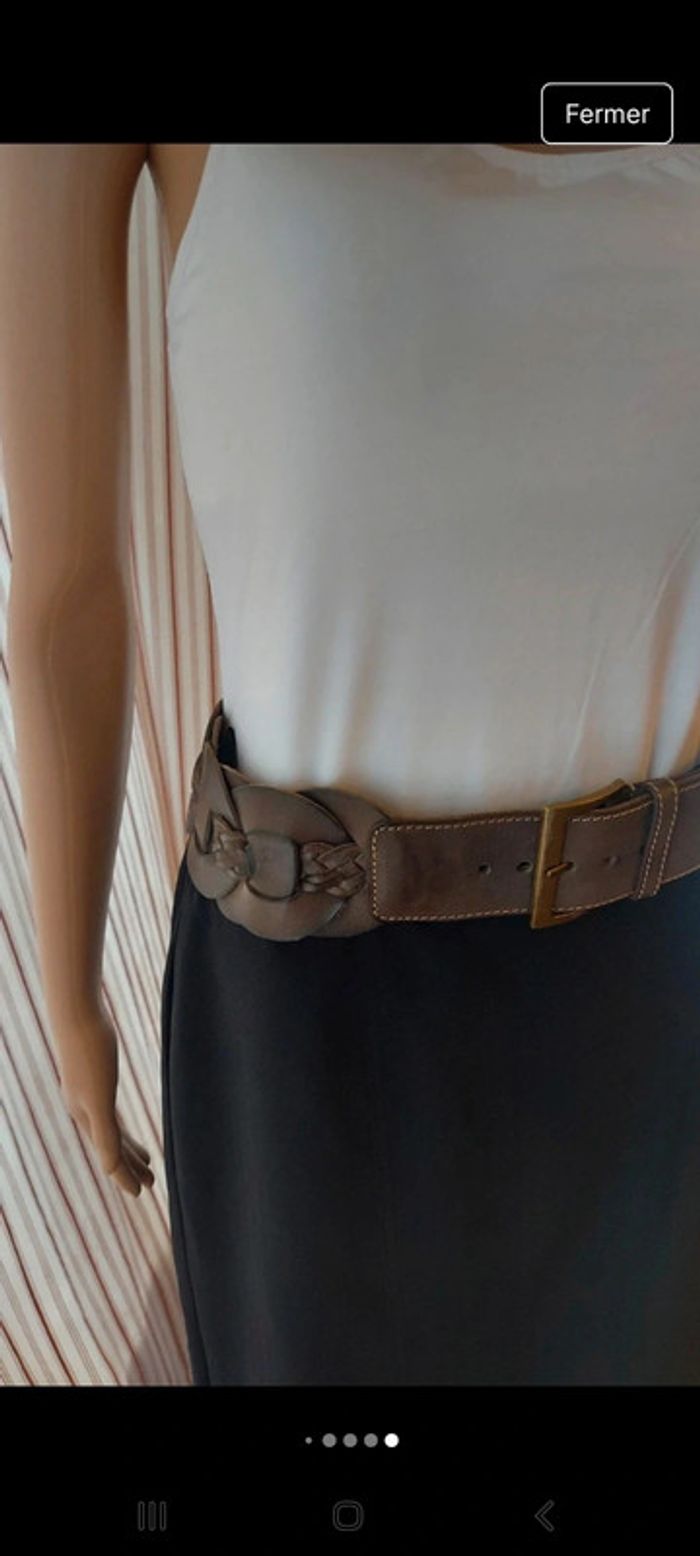 Ceinture Talking French en cuir Marron 80cm - photo numéro 9