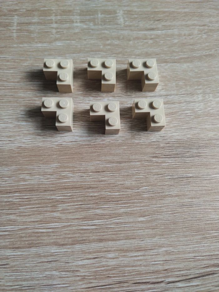 Lego 2x1 angle droit beige lot de 6 - photo numéro 2