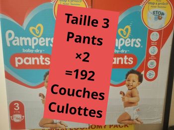 Couches pampers taille 3 pants  ×2