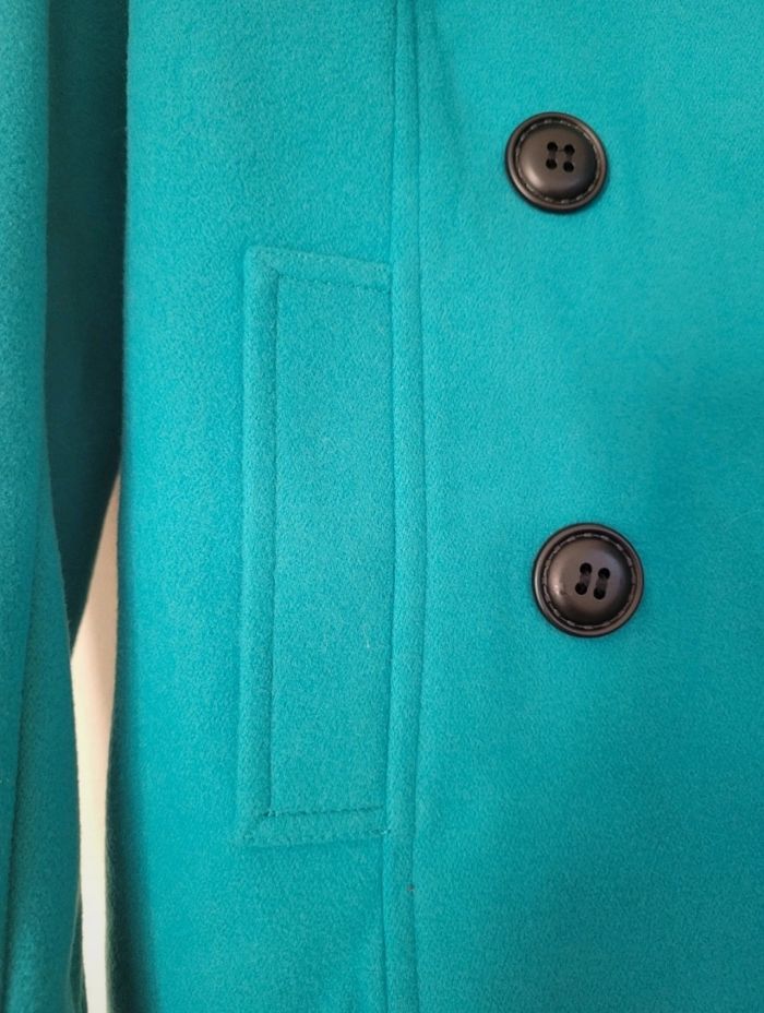 Veste manteau court turquoise Mim - photo numéro 4